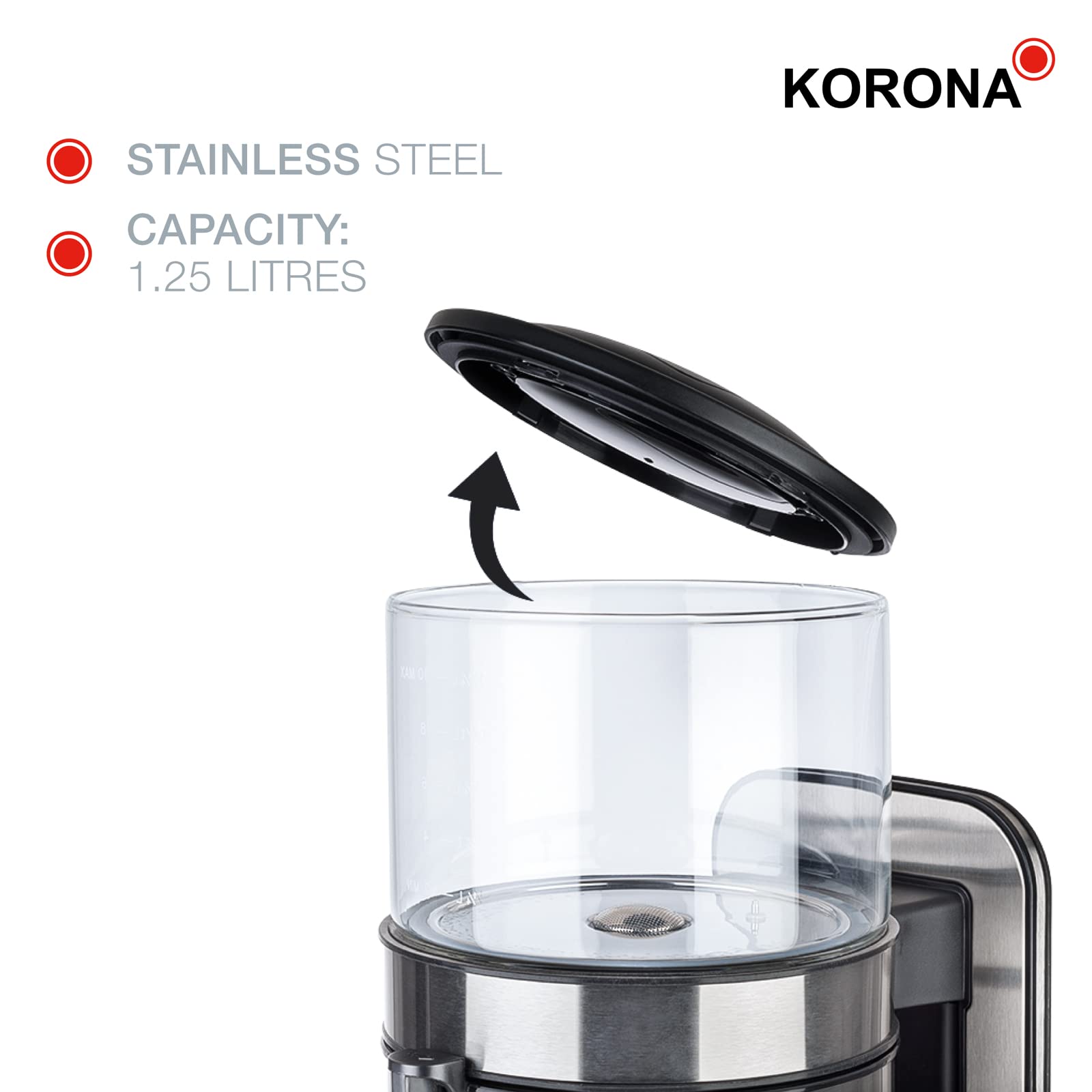 Korona 10295 macchina caffè filtro 1,25 l acciaio inox 10 tazze