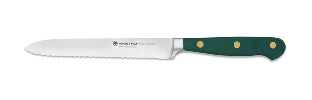 Wüsthof Classic coltello salame 14 cm verde seghettato
