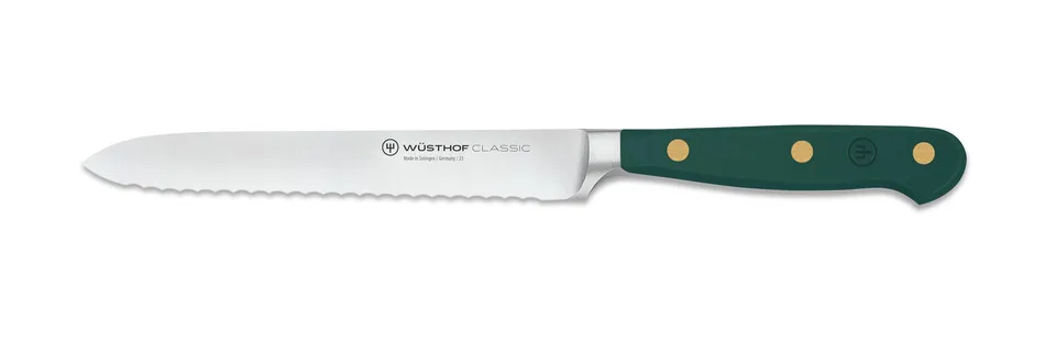 Wüsthof Classic coltello salame 14 cm verde seghettato