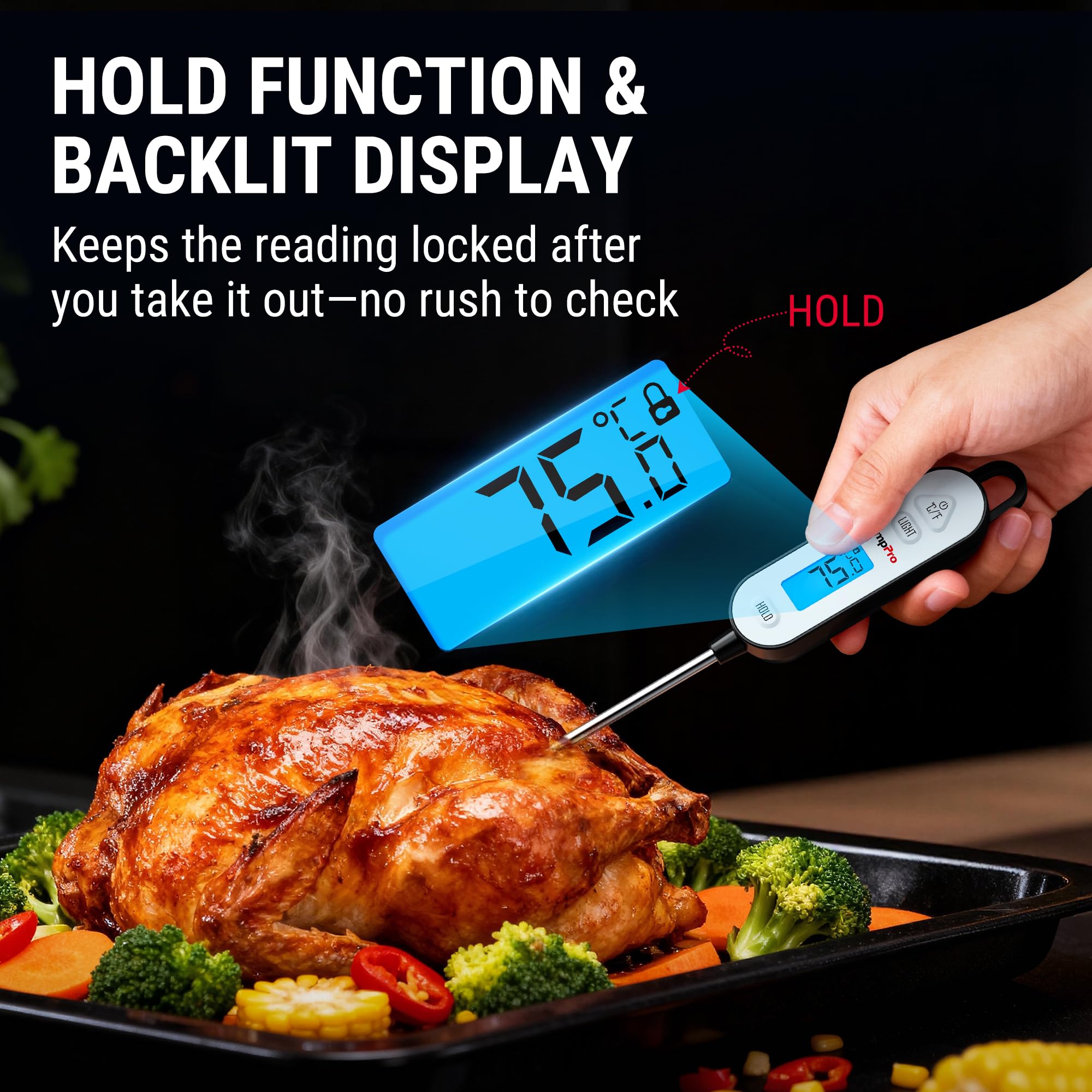 ThermoPro TP515 termometro carne digitale IPX7 sonda 14,5 cm