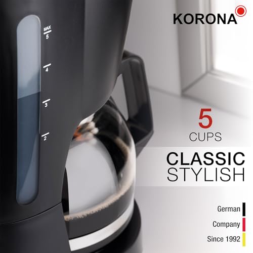 Korona 12011 Macchina Caffè Filtro Nero 5 Tazze 600W