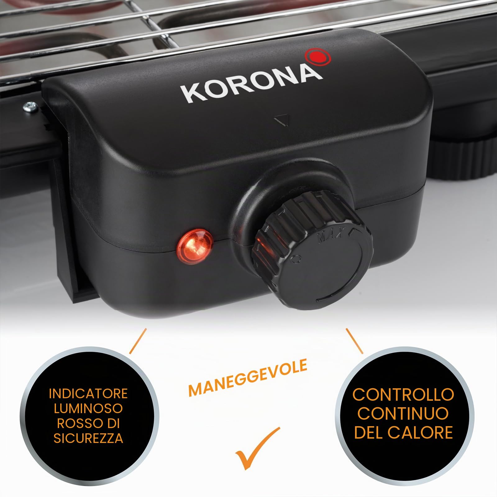 Korona 46117 Barbecue Elettrico Tavolo XXL 2200 W