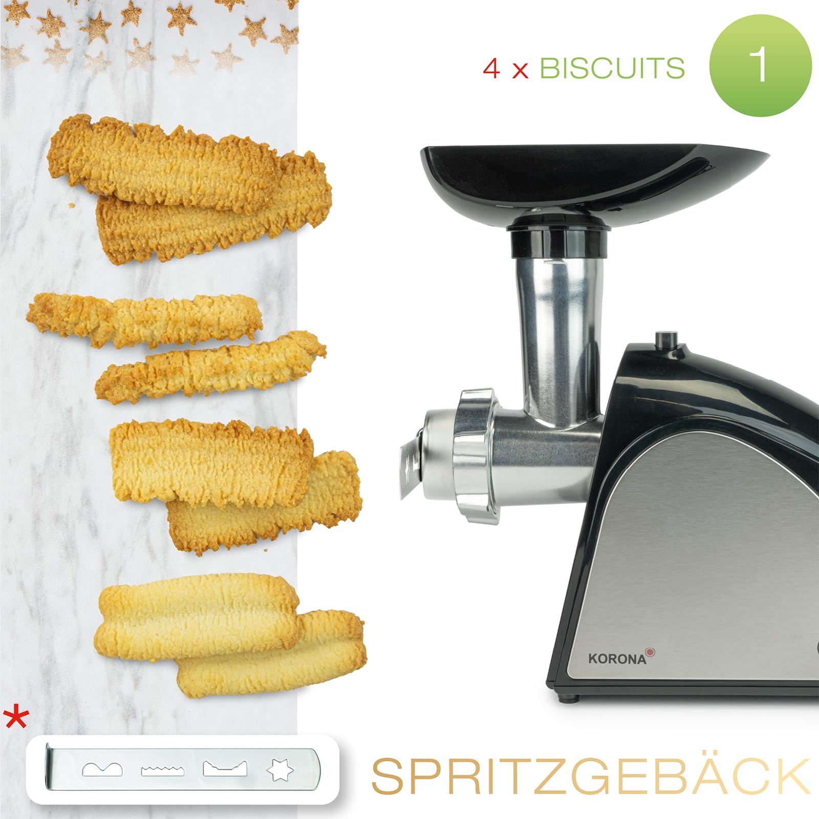 Korona 25200 tritacarne 400 W acciaio inox salsicce biscotti