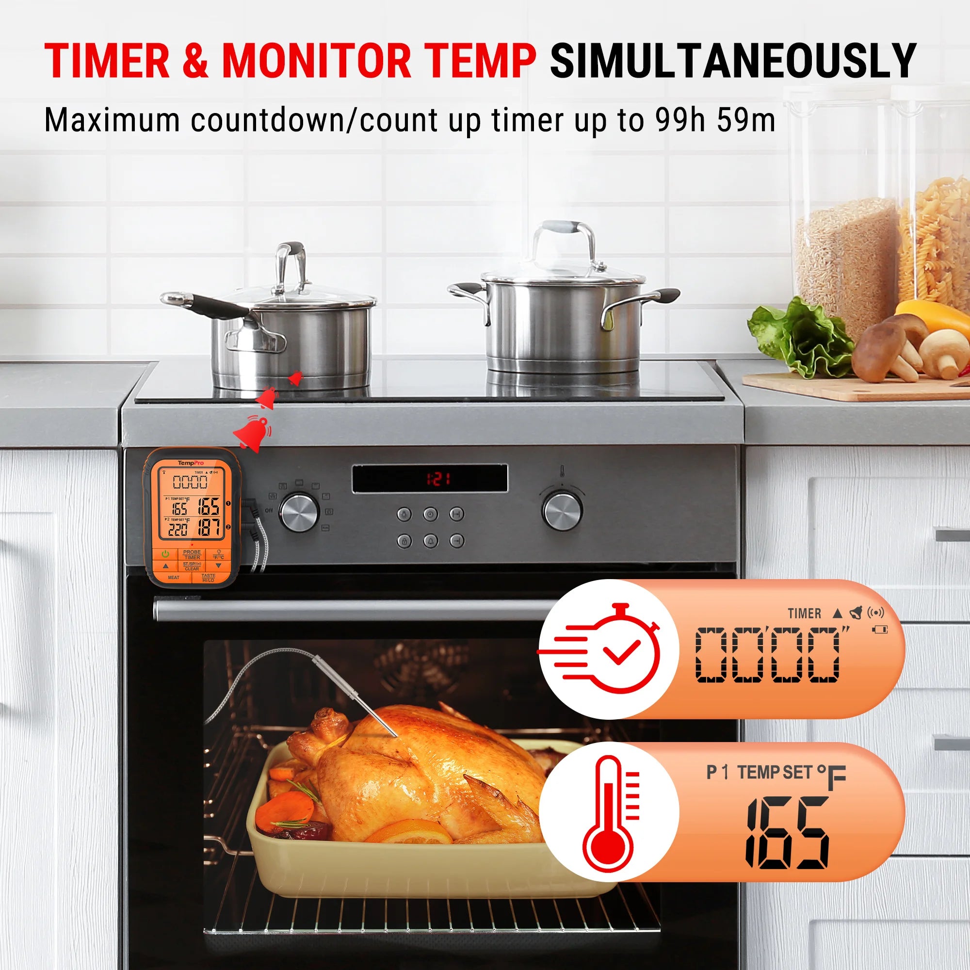 TempPro TempSync Plus TP828B termometro wireless 2 sonde