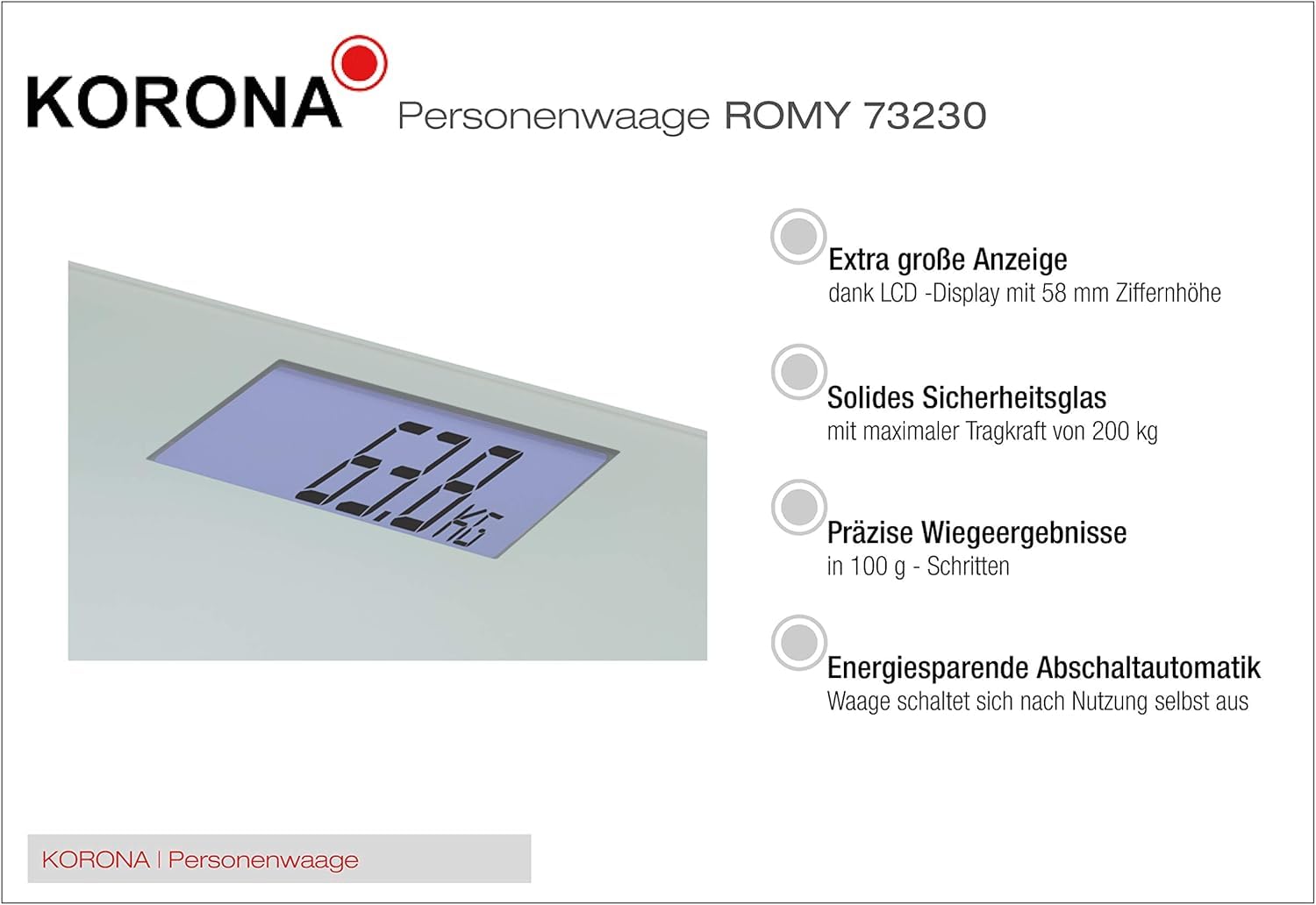 Korona Romy 73230 bilancia pesapersone 200 kg