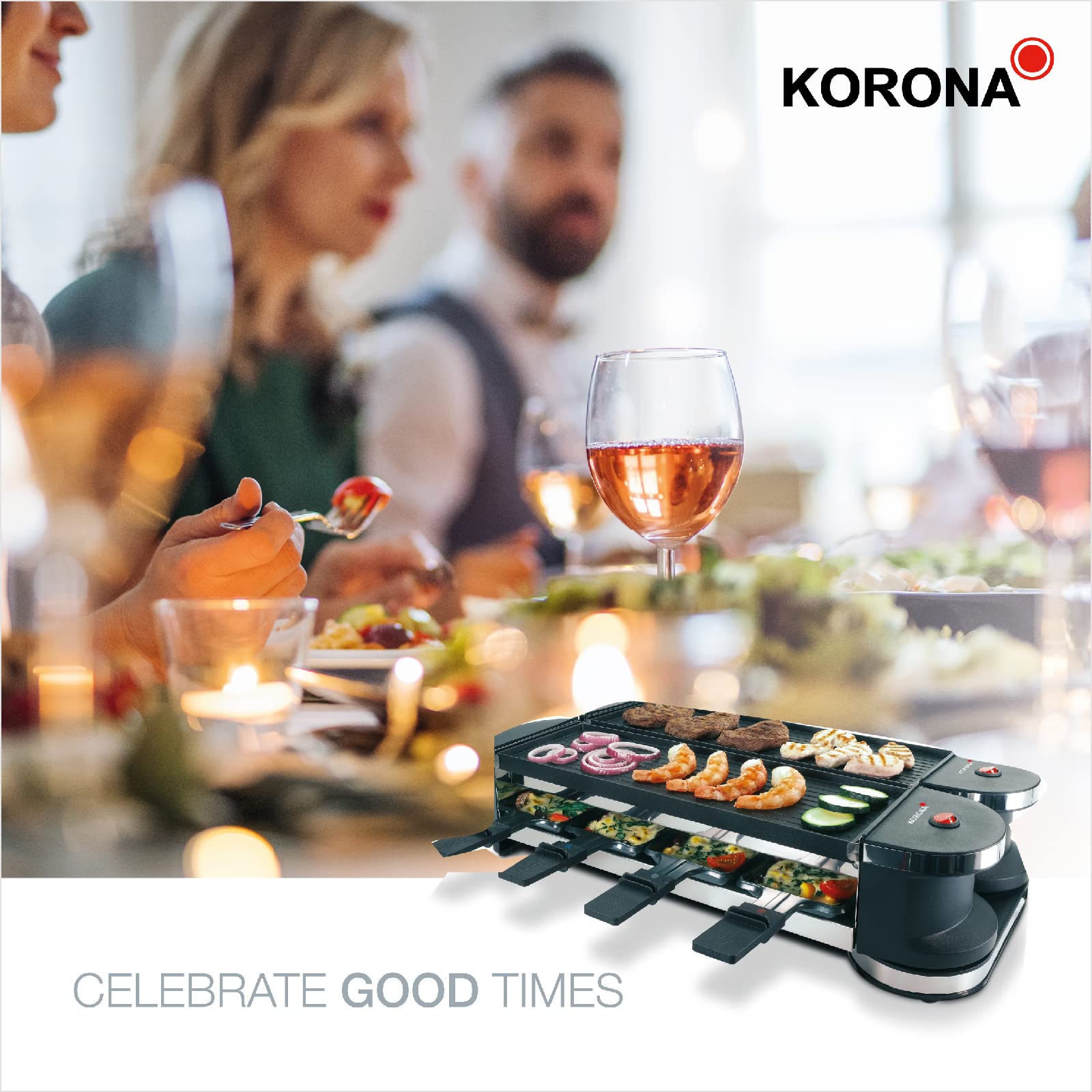Korona 45072 raclette pieghevole 8 persone 2 in 1