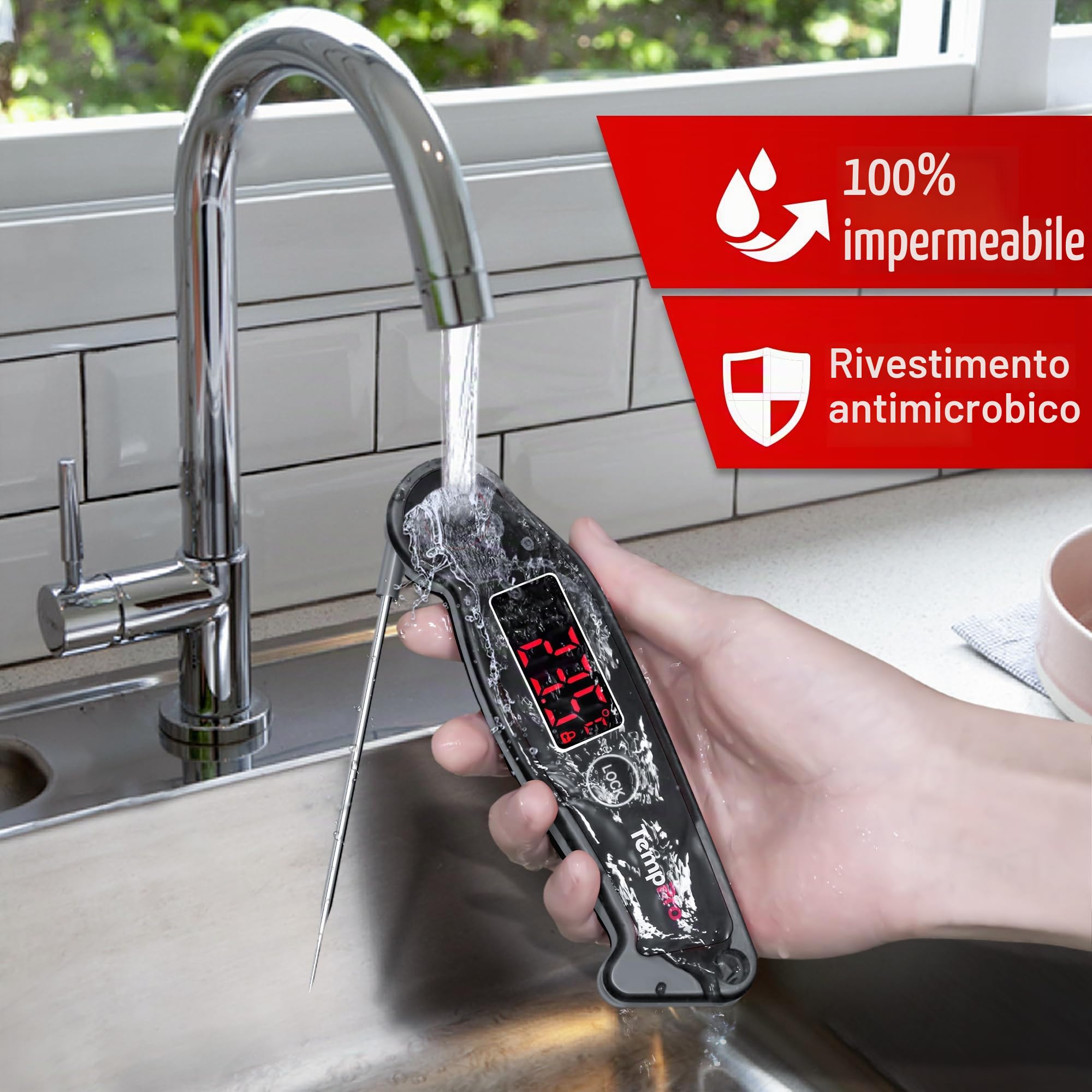 ThermoPro TP19B Termometro Istantaneo Nero Grigio