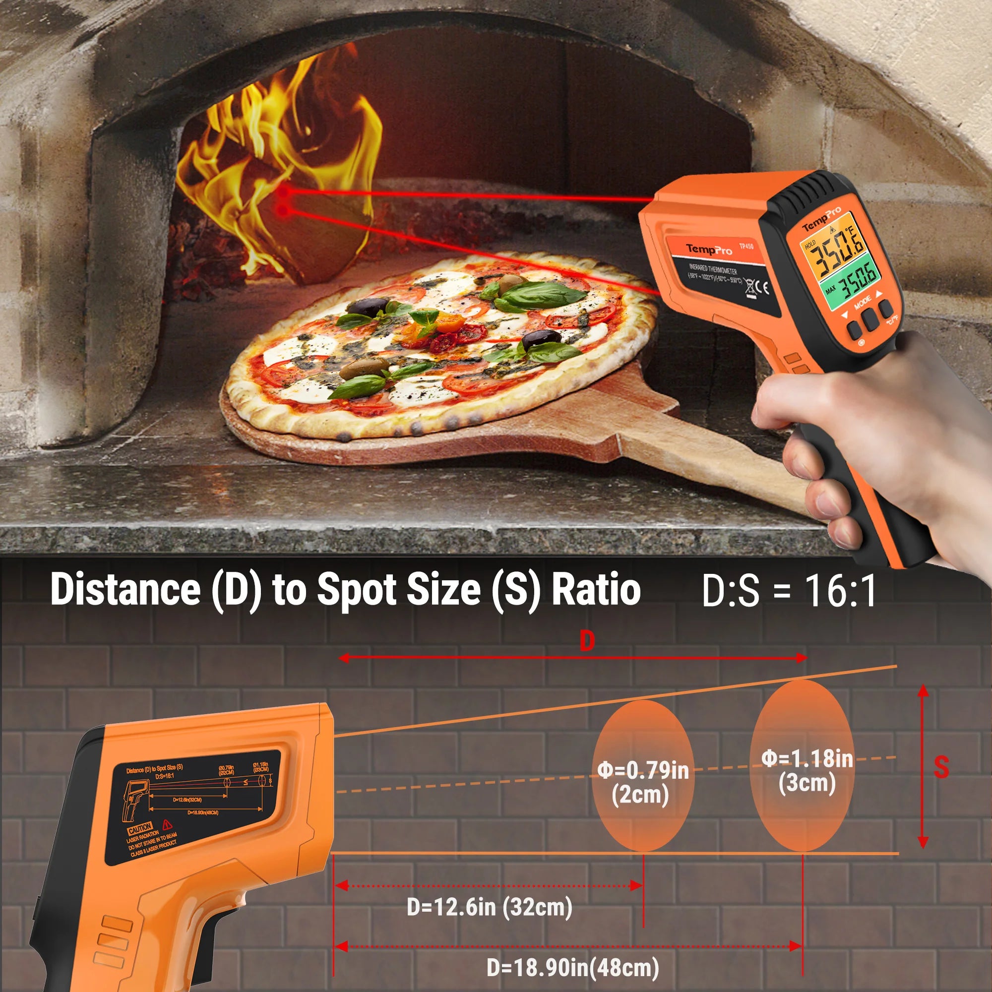 TempPro TempScan PLUS TP450 termometro infrarossi laser