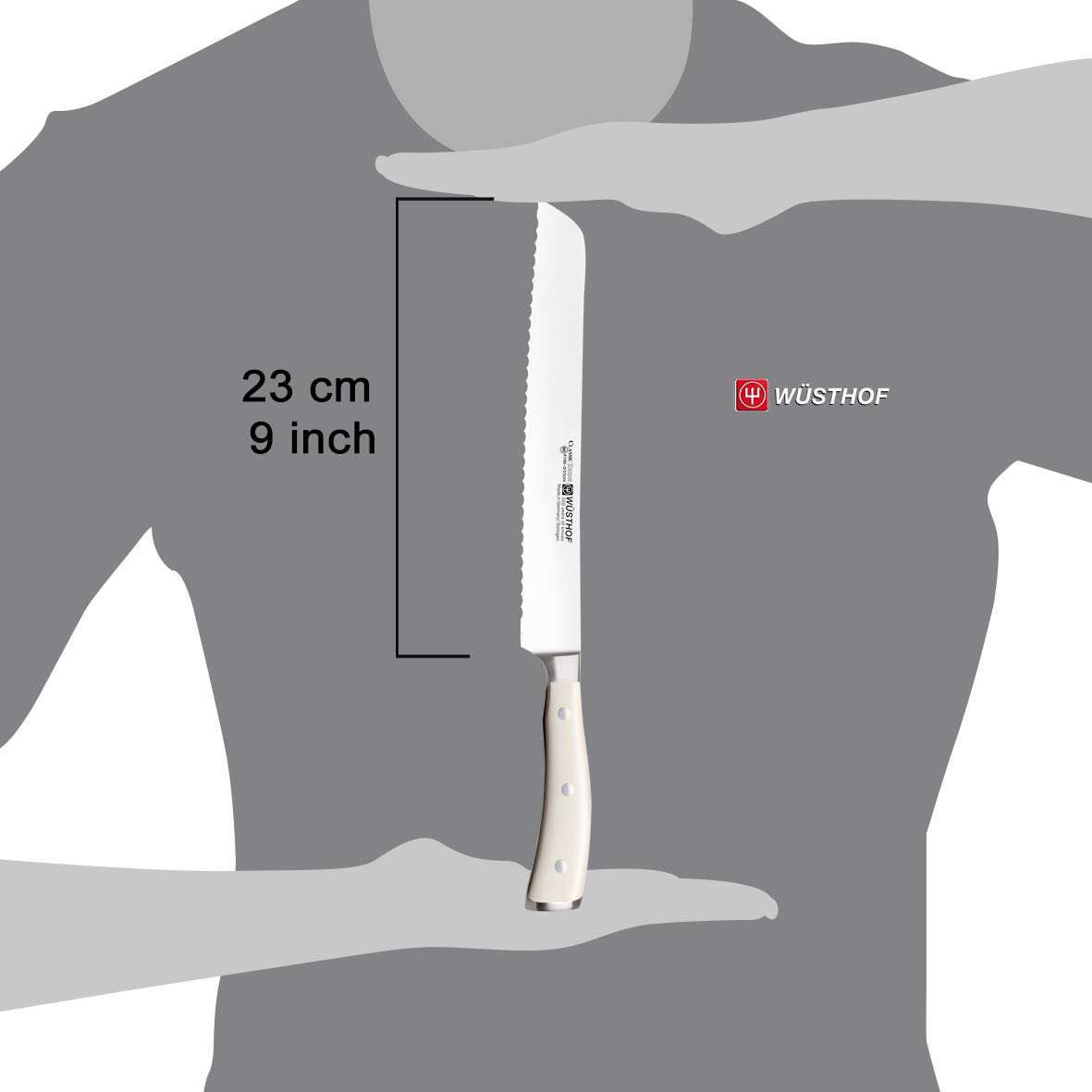 Wüsthof Classic Ikon Crème Coltello Pane 23 cm Crema