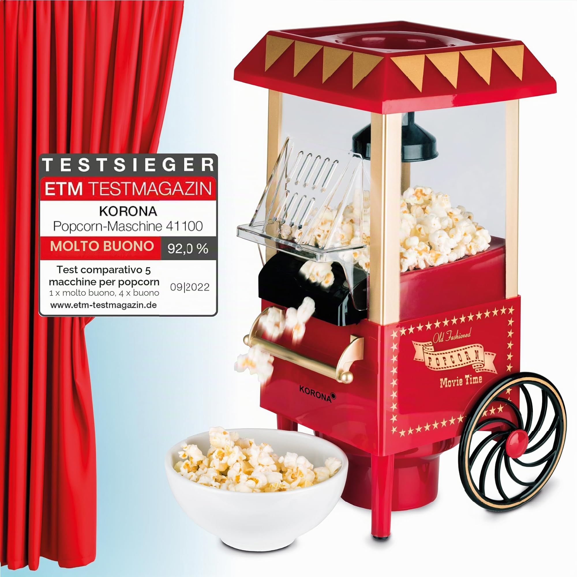 Korona 41100 macchina popcorn retrò ad aria calda