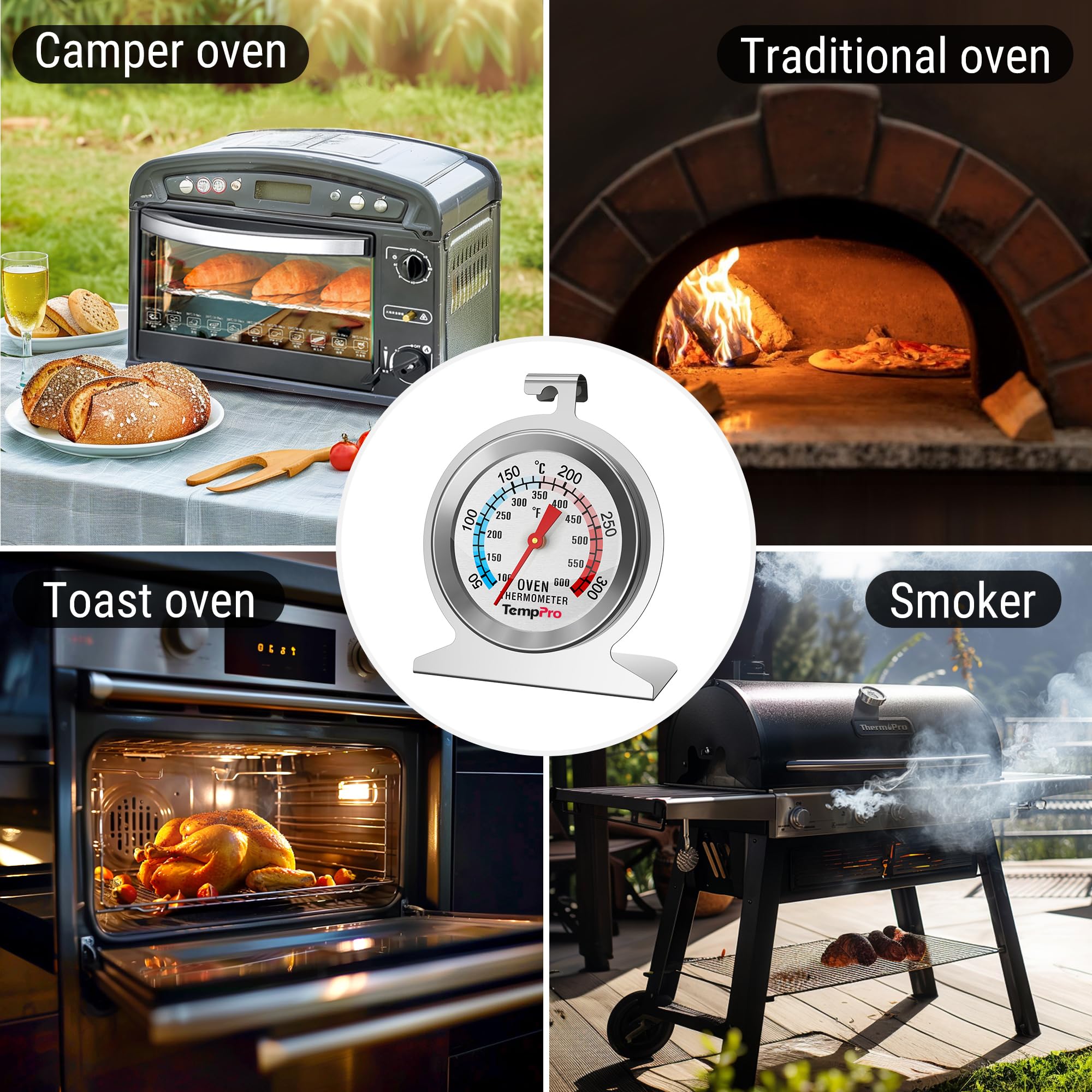 TempPro AOT200 Termometro Forno Inox 50-300°C 1 Pezzo