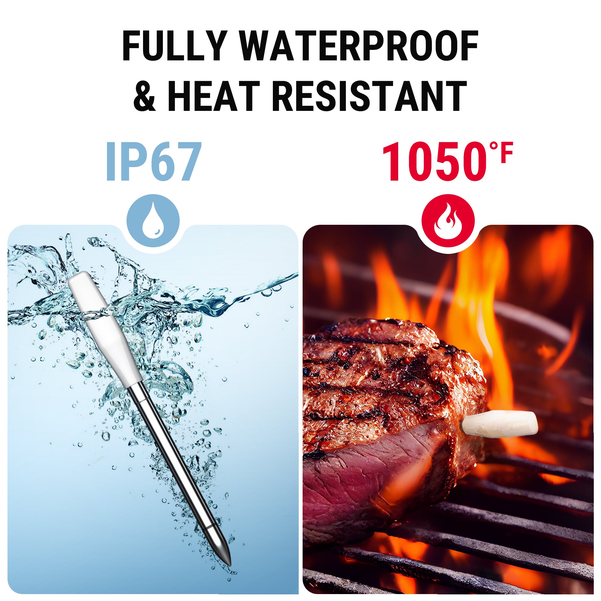TempPro TP980PW TP980PC termometro carne smart doppio set