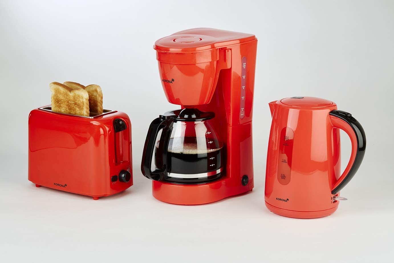 Korona 10117 Macchina Caffè Filtro 1,5 L Rossa 12 Tazze