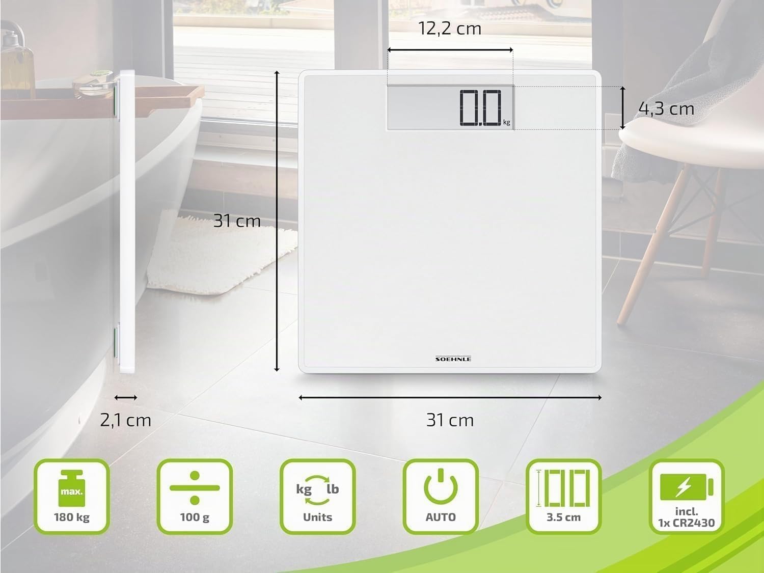 Soehnle Sense Safe 100 bilancia pesapersone digitale 180 kg