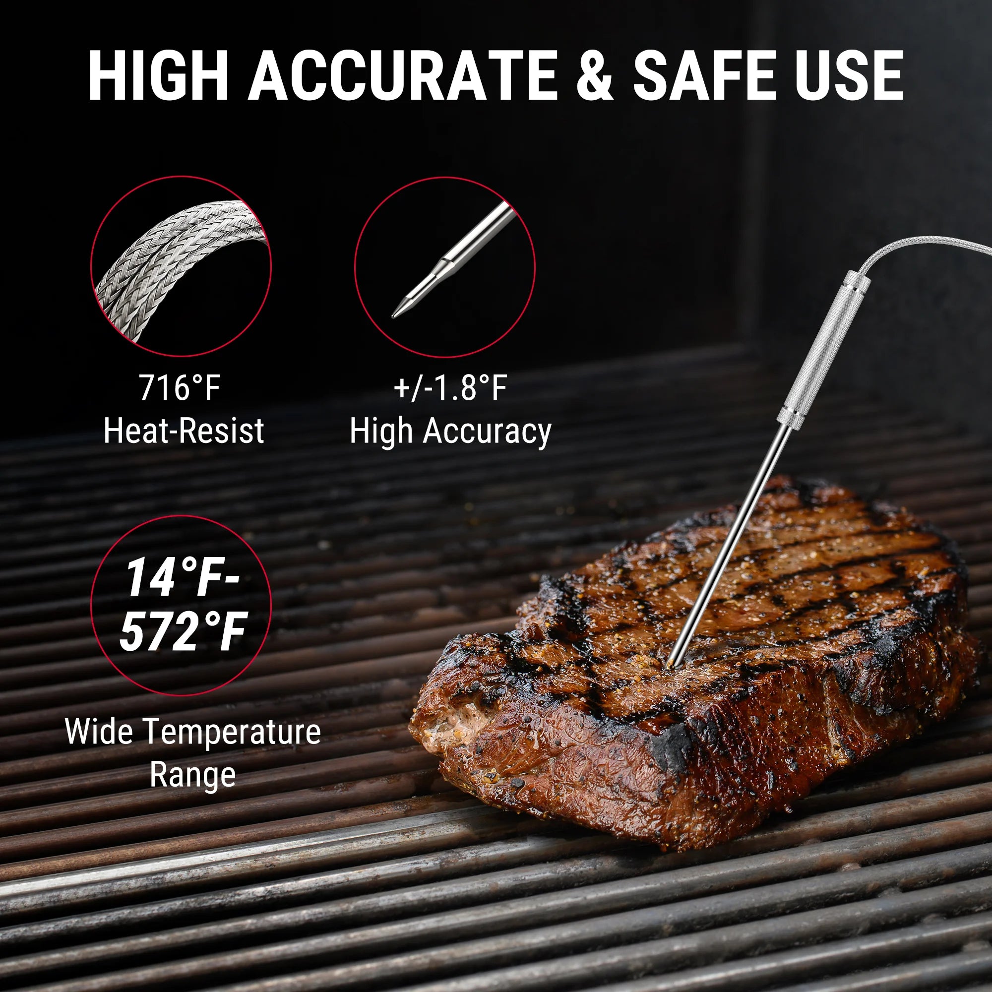 TempPro TP920 TP605 termometro carne bluetooth set 2 pezzi