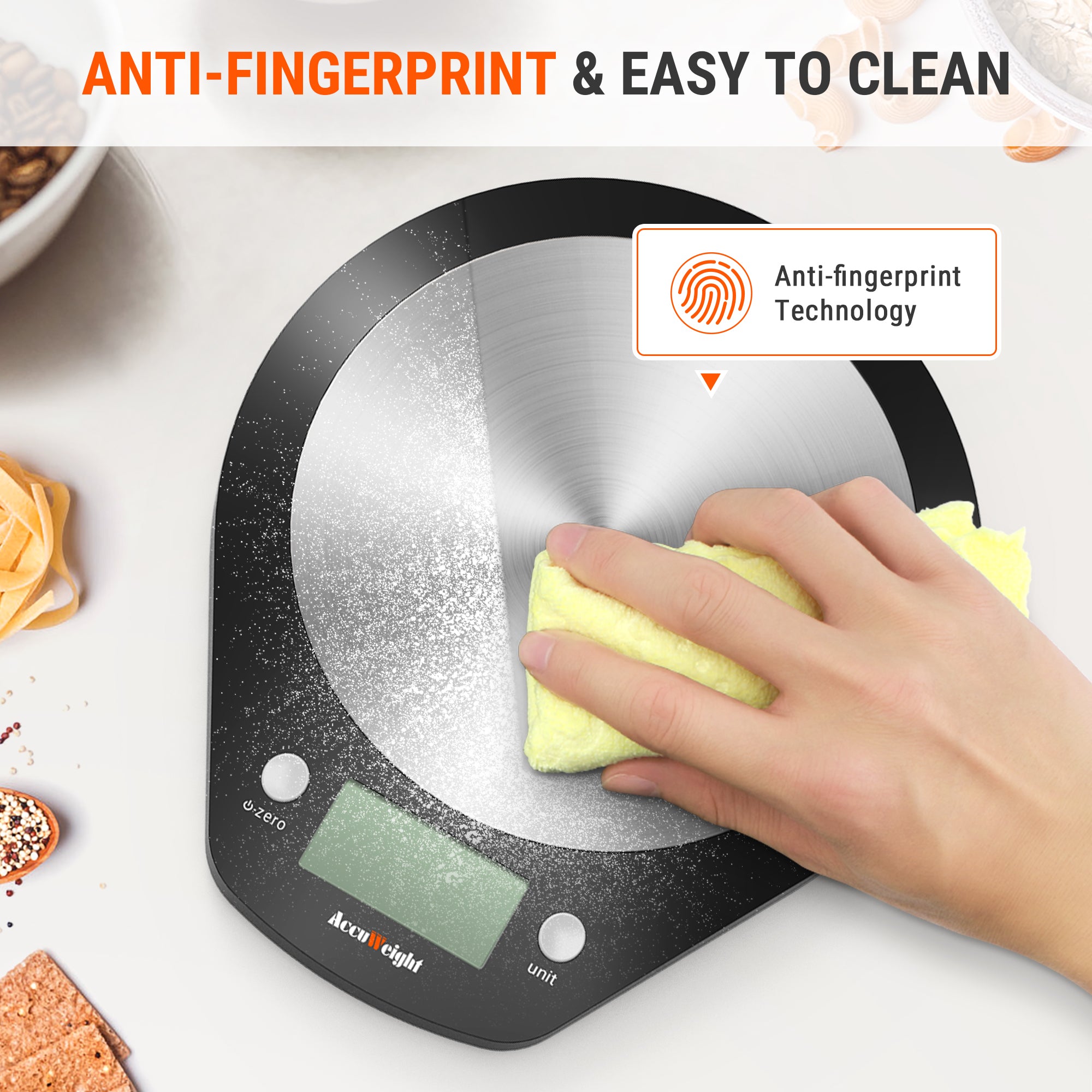 TempPro IC203 bilancia cucina acciaio inox nera