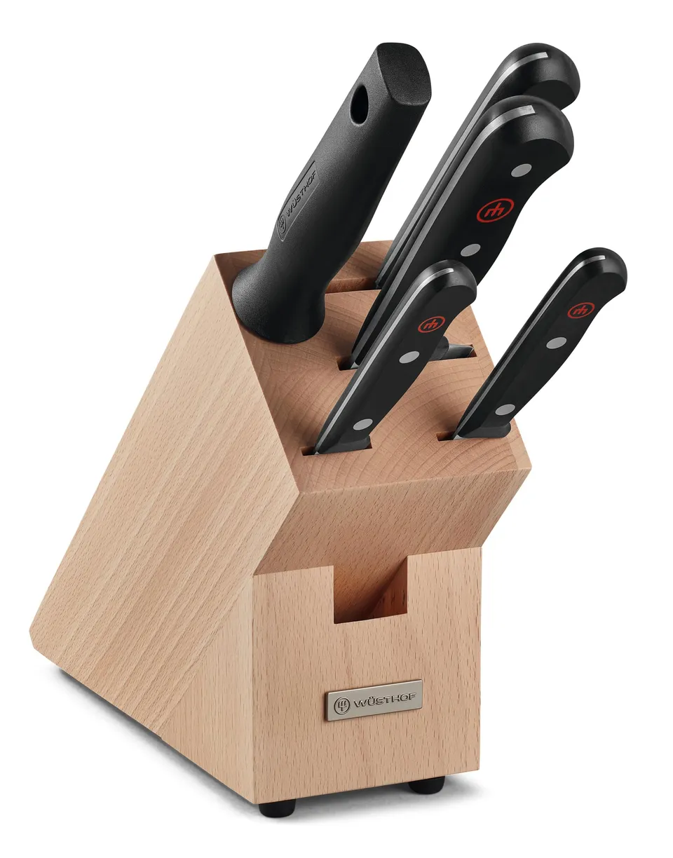 Wusthof Gourmet blocco coltelli 5 pezzi faggio 4 chef acciaino