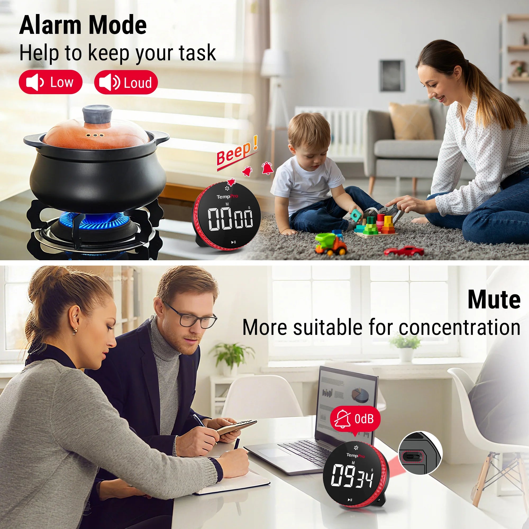 TempPro TM04 timer cucina digitale LED 99 ore con magnete