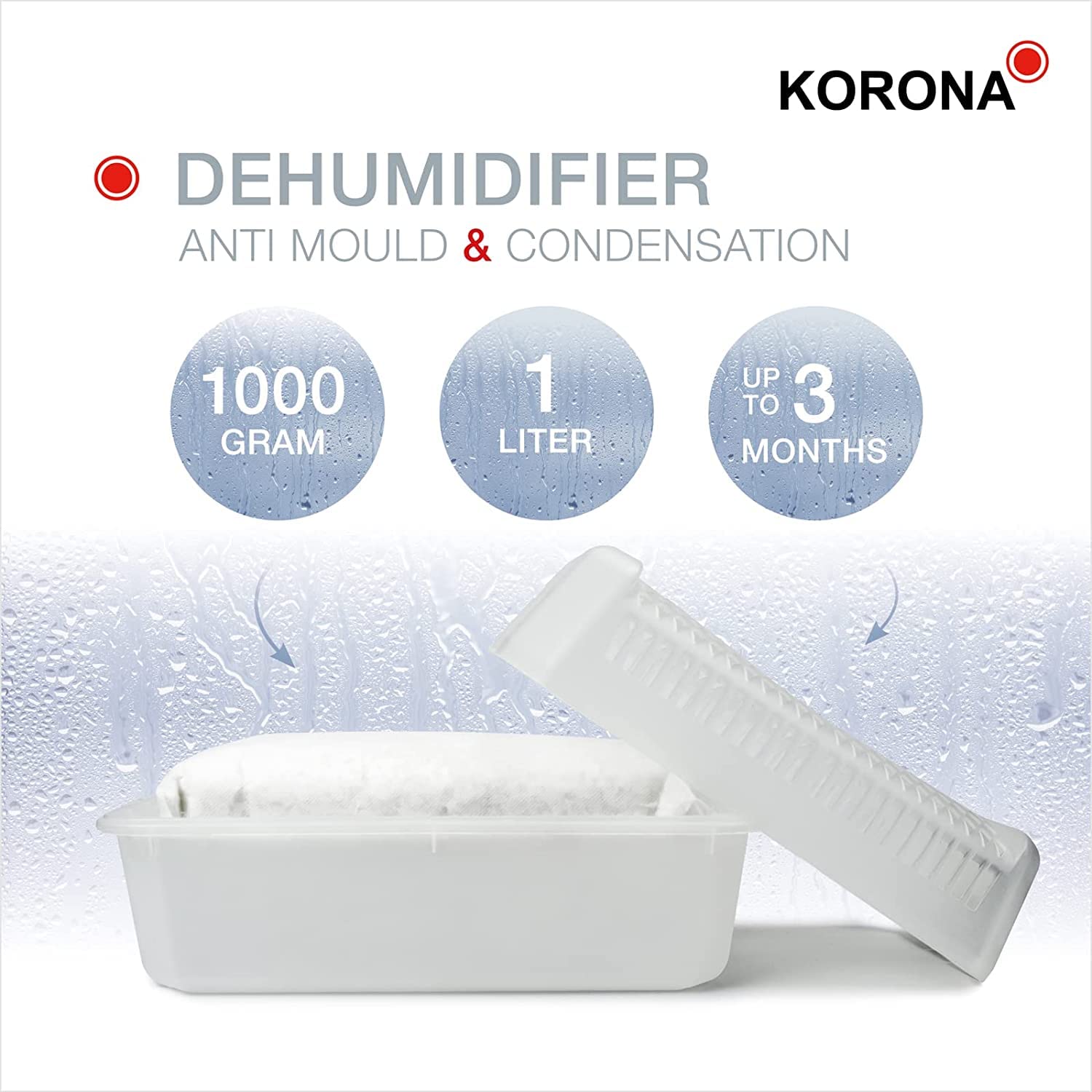 Korona 82160 deumidificatore casa 2 pezzi granuli 1 kg