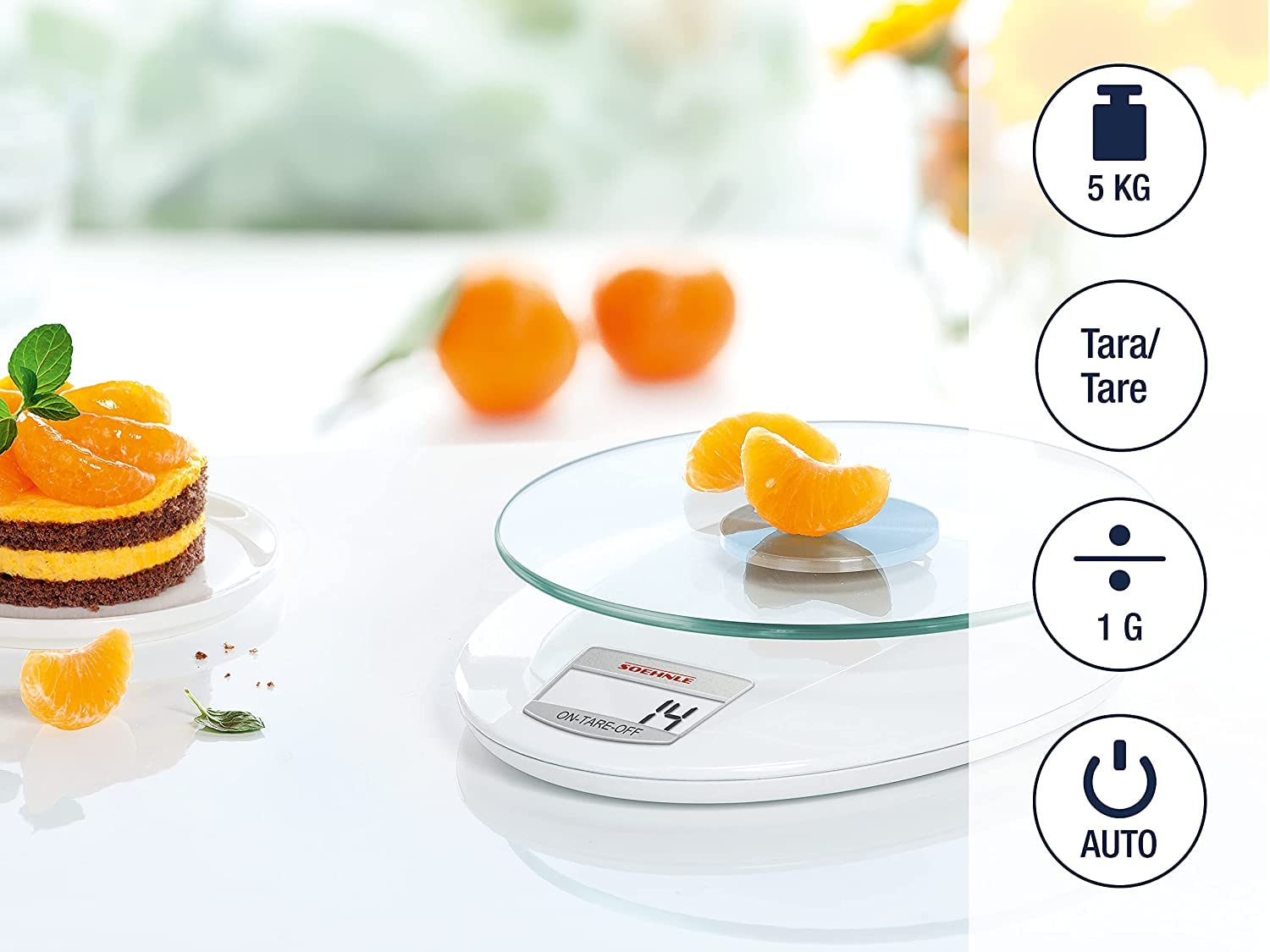 Soehnle Roma bilancia cucina digitale Bianco 5 kg 1 g
