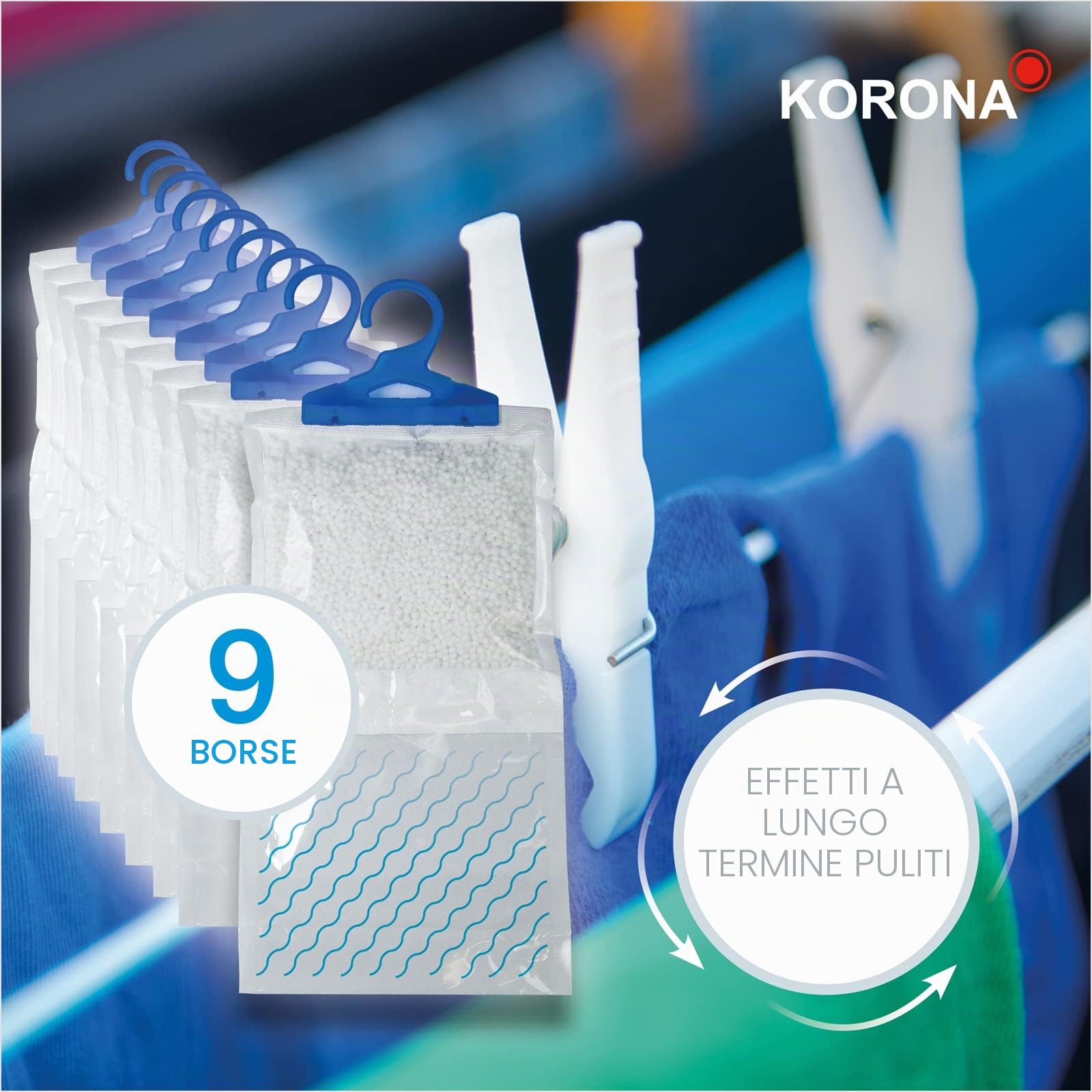 Korona 82152 sacchetti deumidificatori armadio 9 pezzi