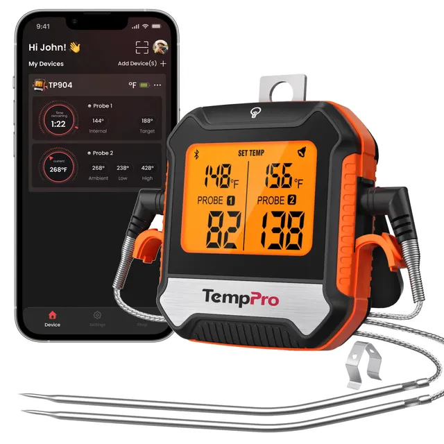 TempPro TempSync Elite TP904 Termometro Carne Wireless 2 Sonde