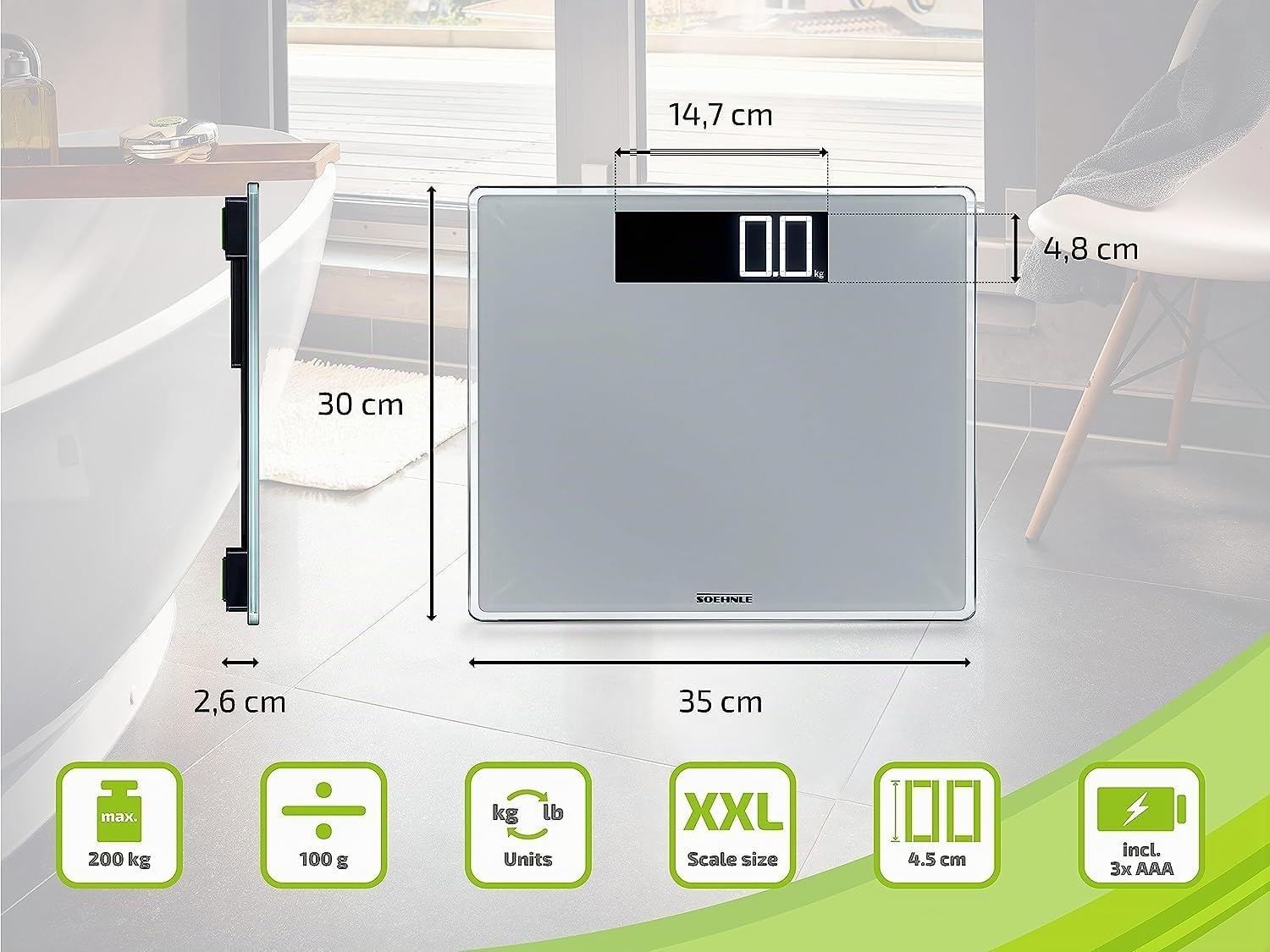 Soehnle Style Sense Comfort 600 bilancia pesapersone argento 200 kg