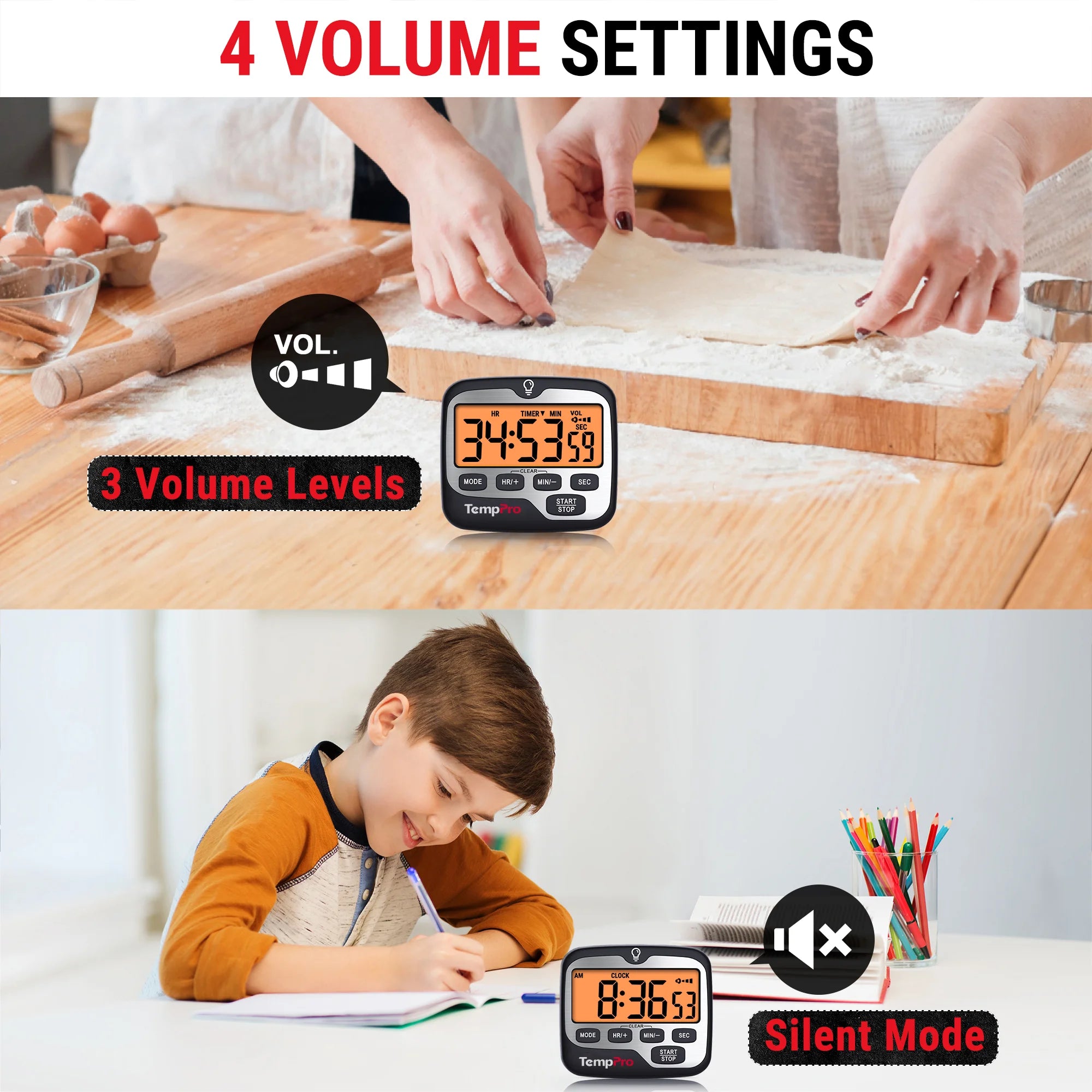 TempPro TM01 timer cucina digitale 99h magnetico